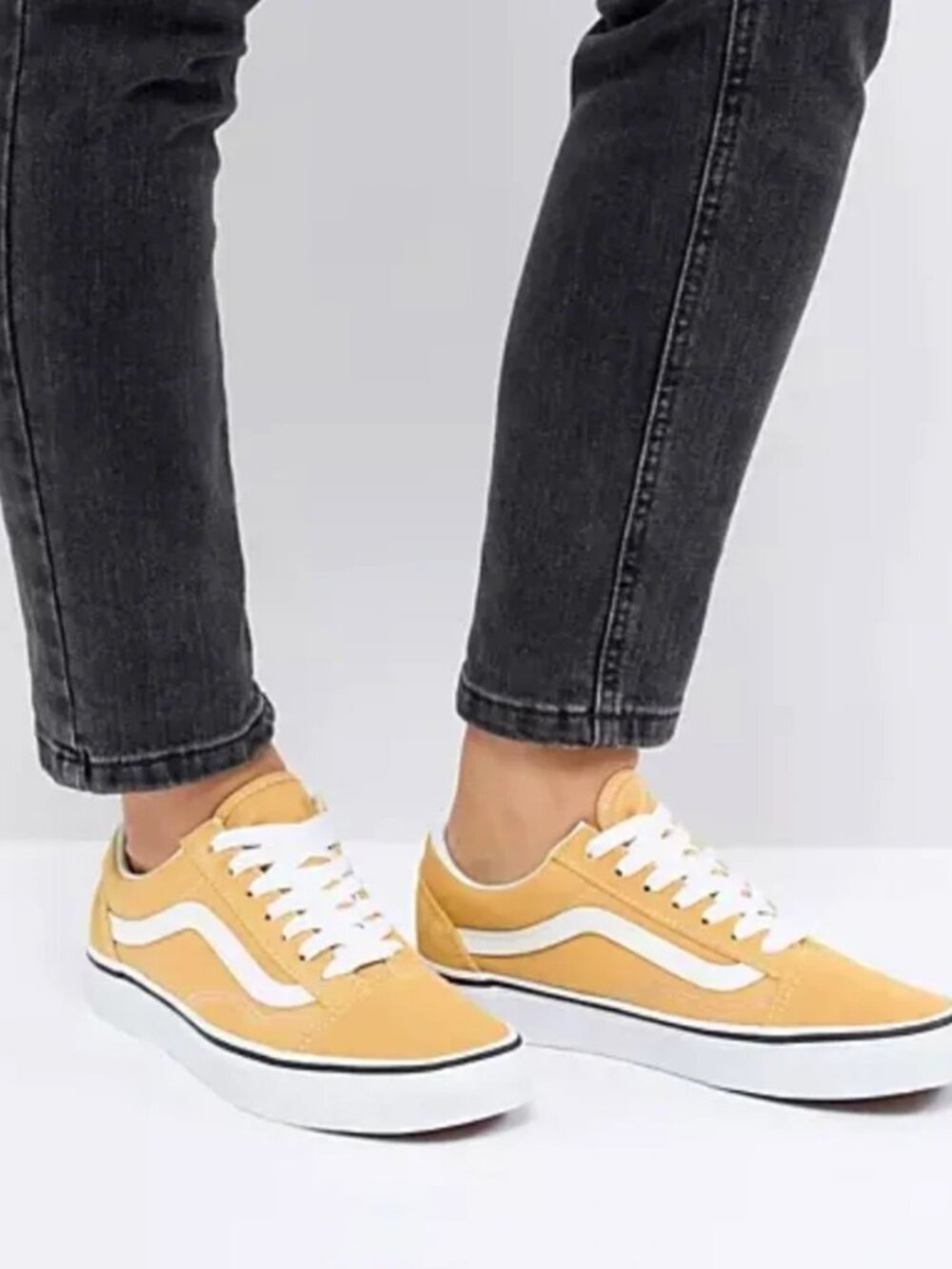 Vans Old Skool Golden Mustard Canvas Suede Sneakers Women's 8 Men's 6.5